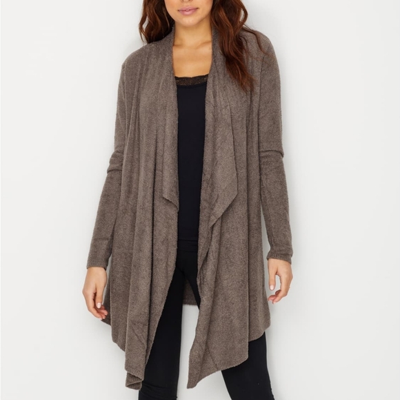 Barefoot‎ Dreams CozyChic Lite Calypso Wrap Cardigan Waterfall Black 436 small M - Picture 9 of 9